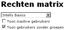 Gebruikersrechten Selecteer module